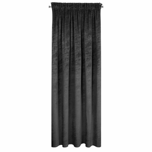 Zamatový záves s riasciacou páskou - Riva, čierny s mramorovým vzorom 140 x 270 cm